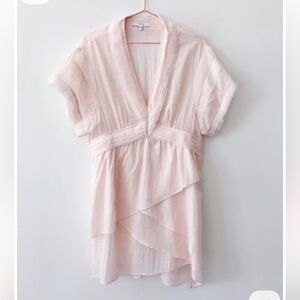 IRO Blush Textured V-Neck Blouse size 38/ S